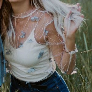 SHEER BUTTERFLY TOP